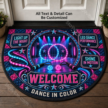 LED Dance Performance Personalized Half Round Mat | 5To9Vibe
