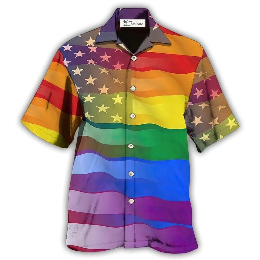 Hawaiian Shirt / Adults / S LGBT Love America Peace - Hawaiian Shirt 