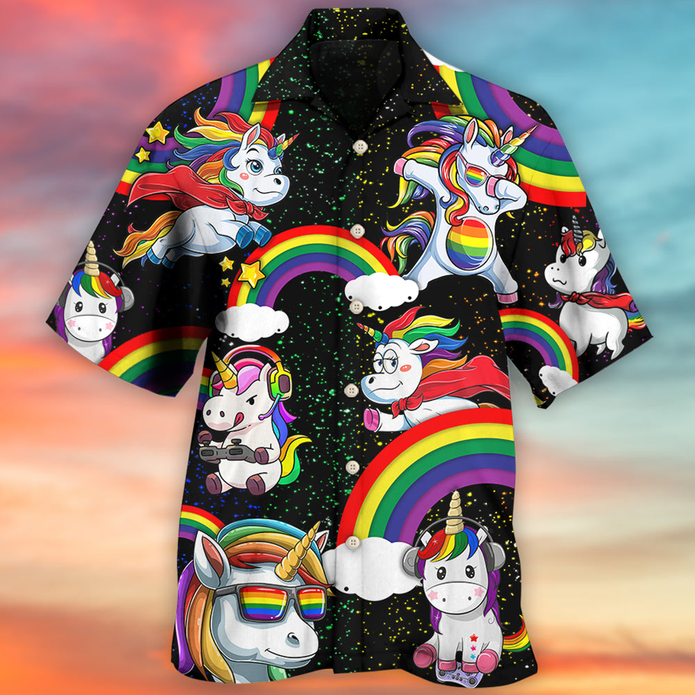 LGBT Unicorn Funny Style - Hawaiian Shirt 