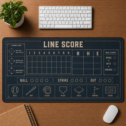 Line Score Blueprint Desk Mat | 5To9Vibe