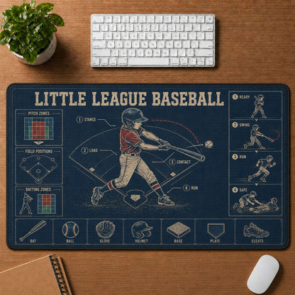 Little League Baseball Blueprint Desk Mat | 5To9Vibe