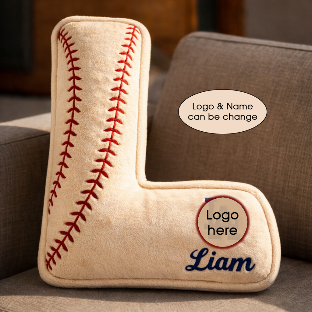 Baseball Pillow Custom Name & Logo Gift For Kids, Friends, Family Irregular-Shaped Pillow Custom-Shaped Pillow-5TO9VIBE