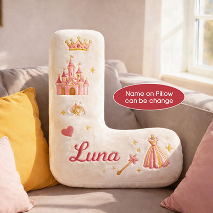 Dino and Princess Pillow Custom Name Gift  For Girls, Boys Irregular-Shaped Pillow Custom