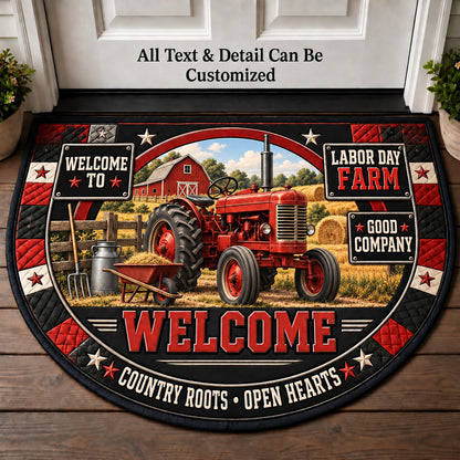 Labor Day Farm Personalized Half Round Mat | 5To9Vibe