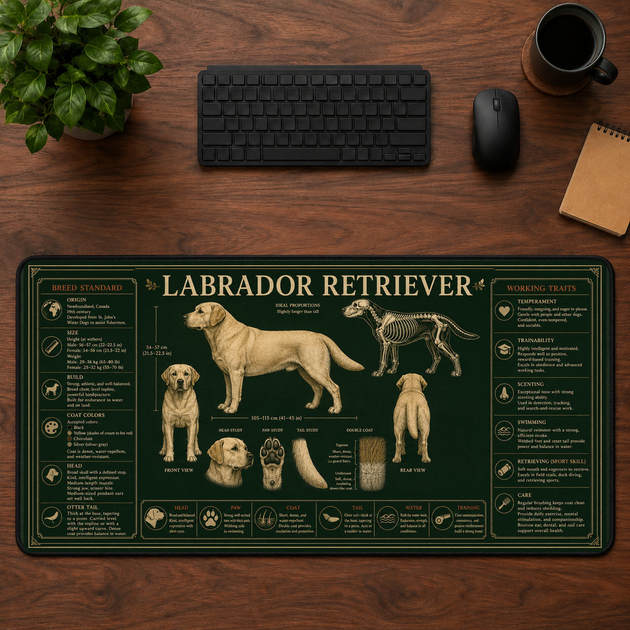 Labrador Retriever Desk Mat Mouse Pad | 5To9Vibe