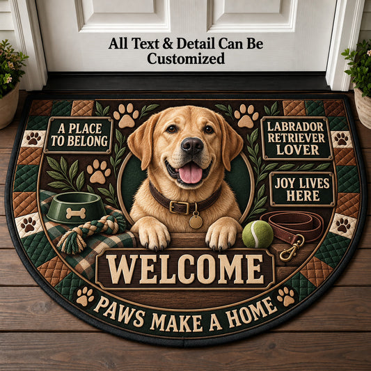 Labrador Retriever Lover Personalized Half Round Mat | 5To9Vibe