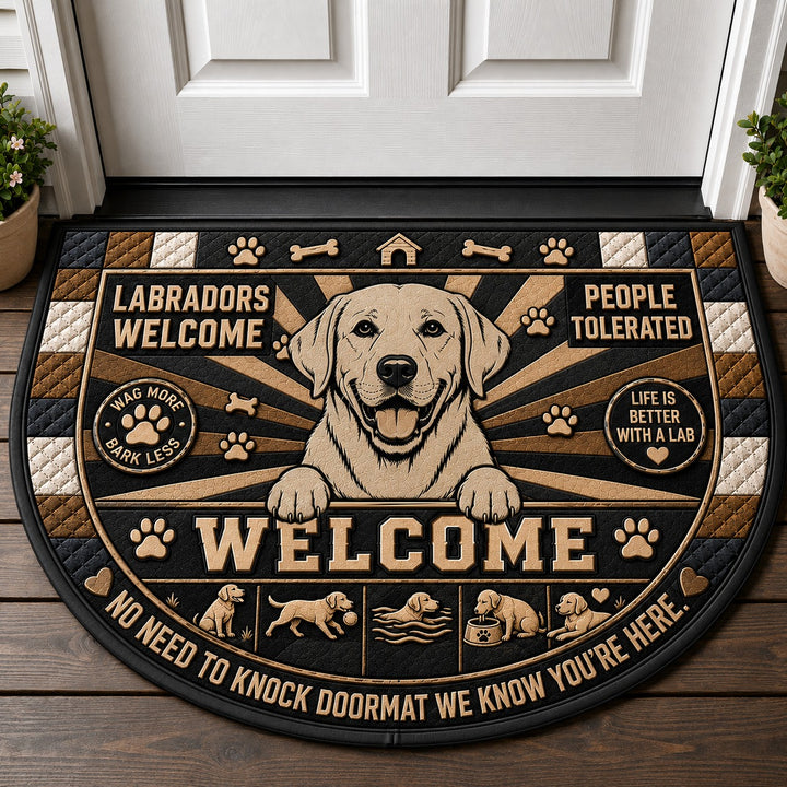 Labrador Retriever Dog Breed Lover Quilted Print Premium Welcome Mat – Personalized Doormat