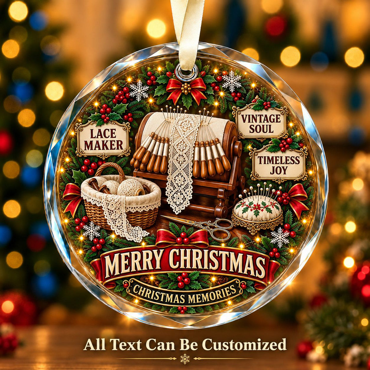 Lace Maker Personalized Glass Ornament | 5To9Vibe