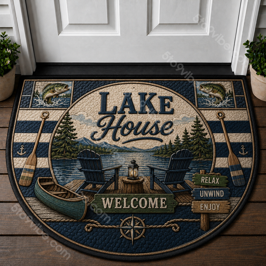 Lake House Welcome Mat - Relaxing Lakeside Nature Outdoor Doormat - 5to9vibe