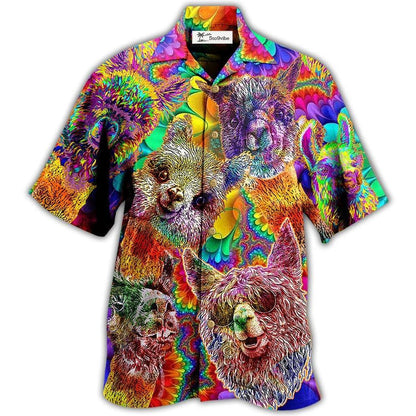 Hawaiian Shirt / Adults / S Lama Happiness Smile Mix Color - Hawaiian Shirt 
