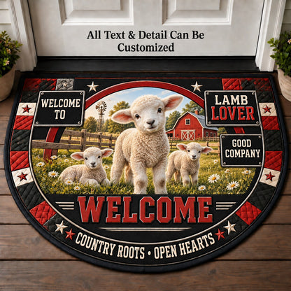 Lamb Lover Personalized Half Round Mat | 5To9Vibe