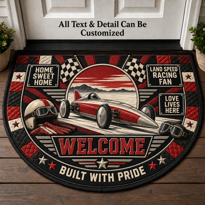 Land Speed Racing Fan Personalized Half Round Mat | 5To9Vibe