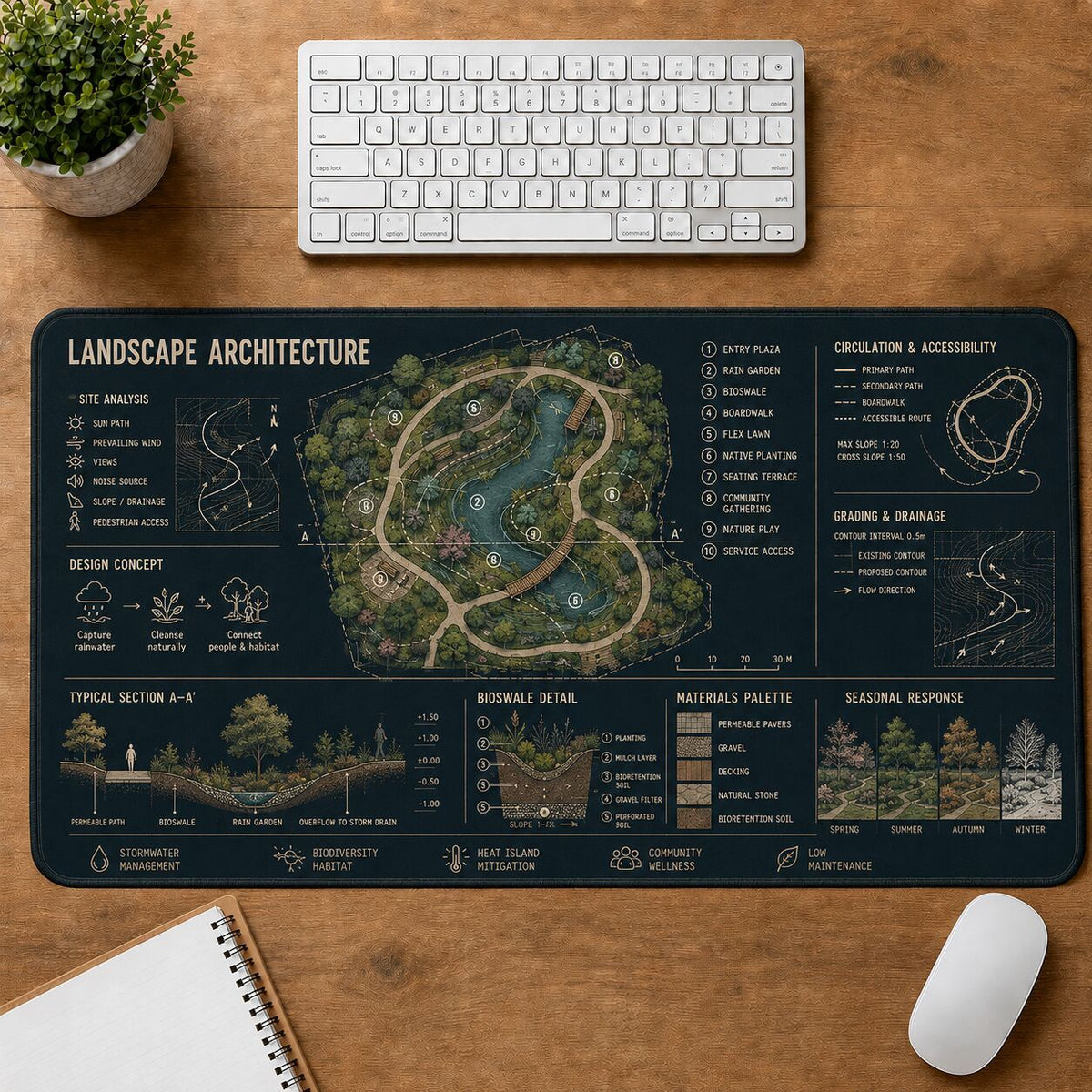Landscape Architecture Creative Reference Guide Desk Mat | 5To9Vibe