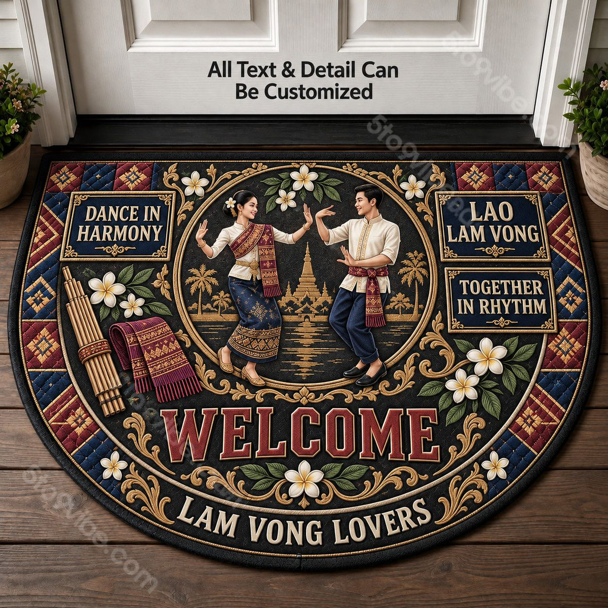 Lao Lam Vong Personalized Half Round Mat | 5To9Vibe