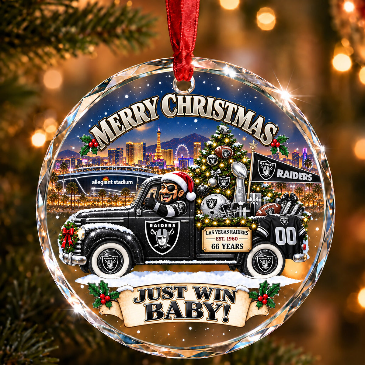 Football team Style 17 Glass Ornament mockup | 5To9Vibe