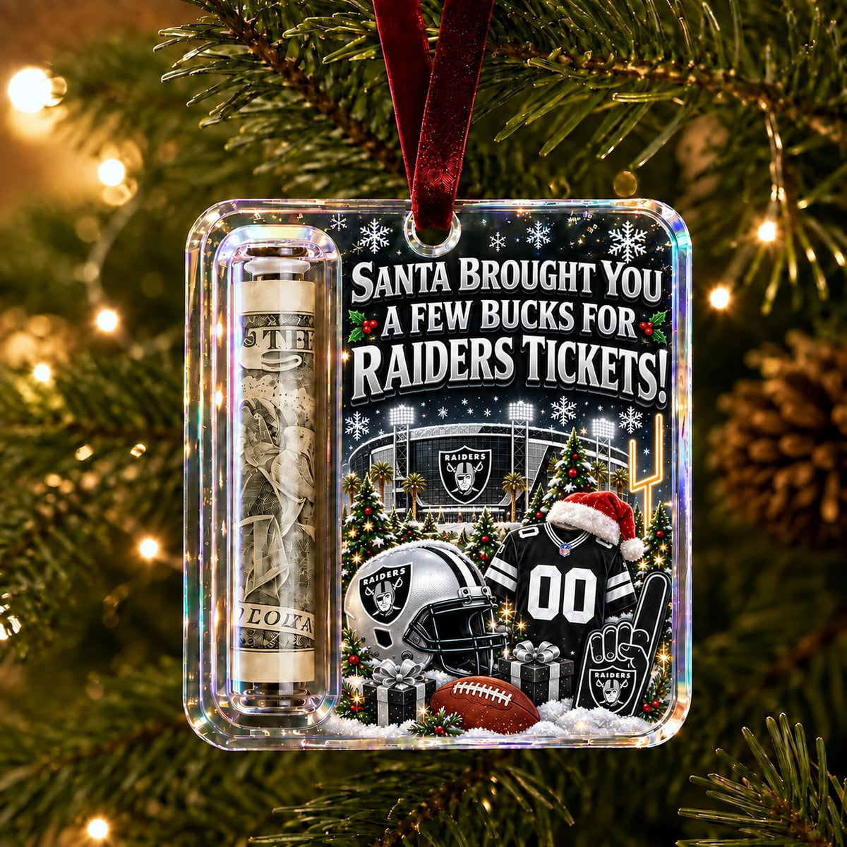 All Football Teams Christmas Money Holder Glass Ornament - 5to9vibe