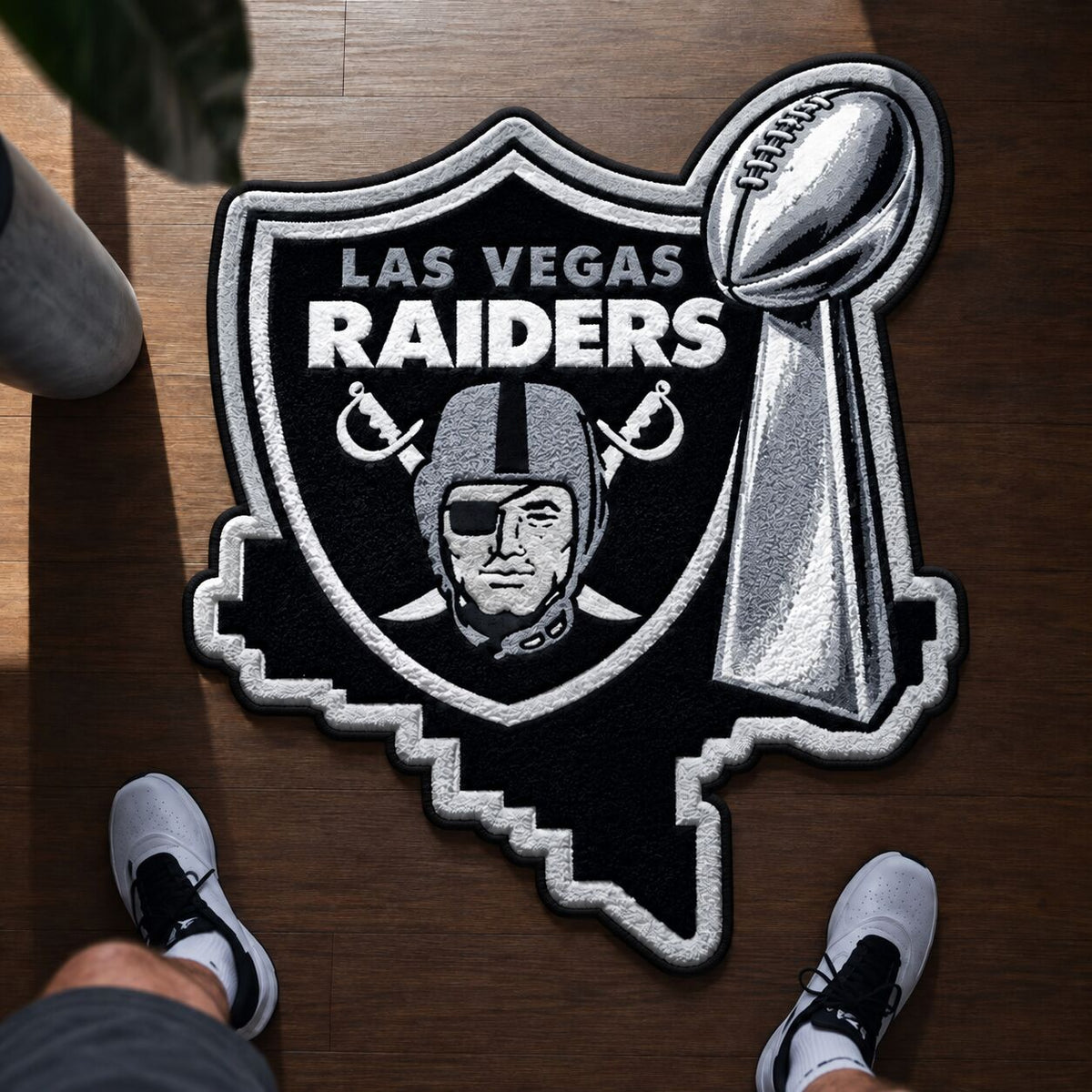 All Football Teams Logo Trophy City Map Football Fan Custom Shape Rug Print Premium Welcome Mat Washable Black Border Personalized Football Custom Shape Rug