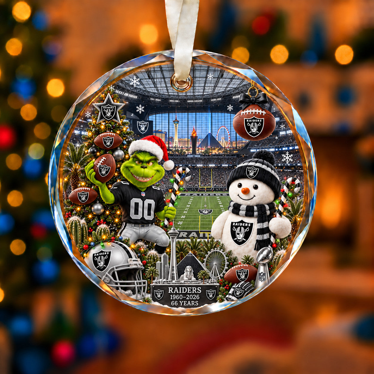 All Football Teams Christmas Vibe Snow Glass Ornament With Gift Box Trending - 5to9vibe