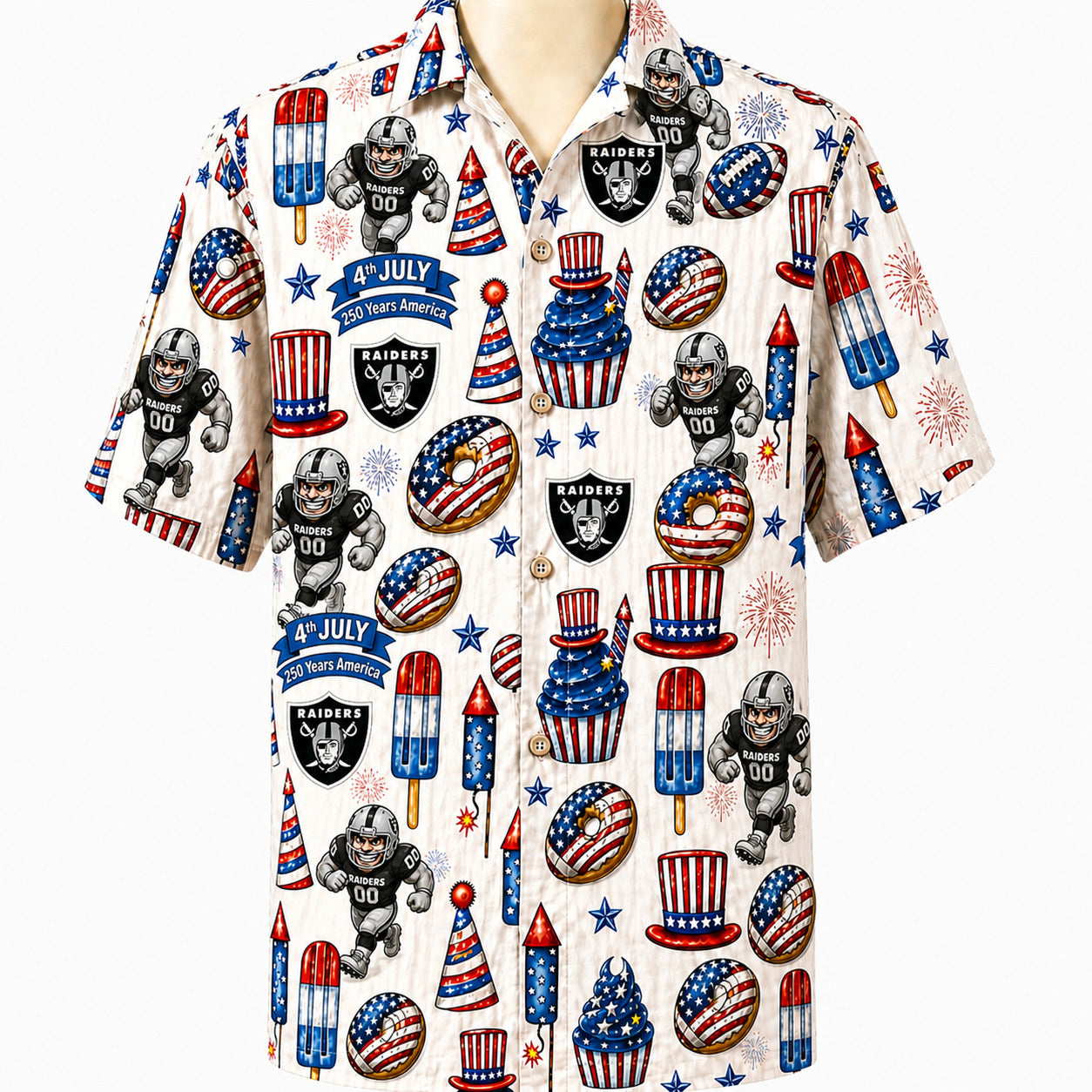 All Football Teams 4th July 250 Years Anniversary America Premium Unisex Hawaiian Shirt For Men and Women