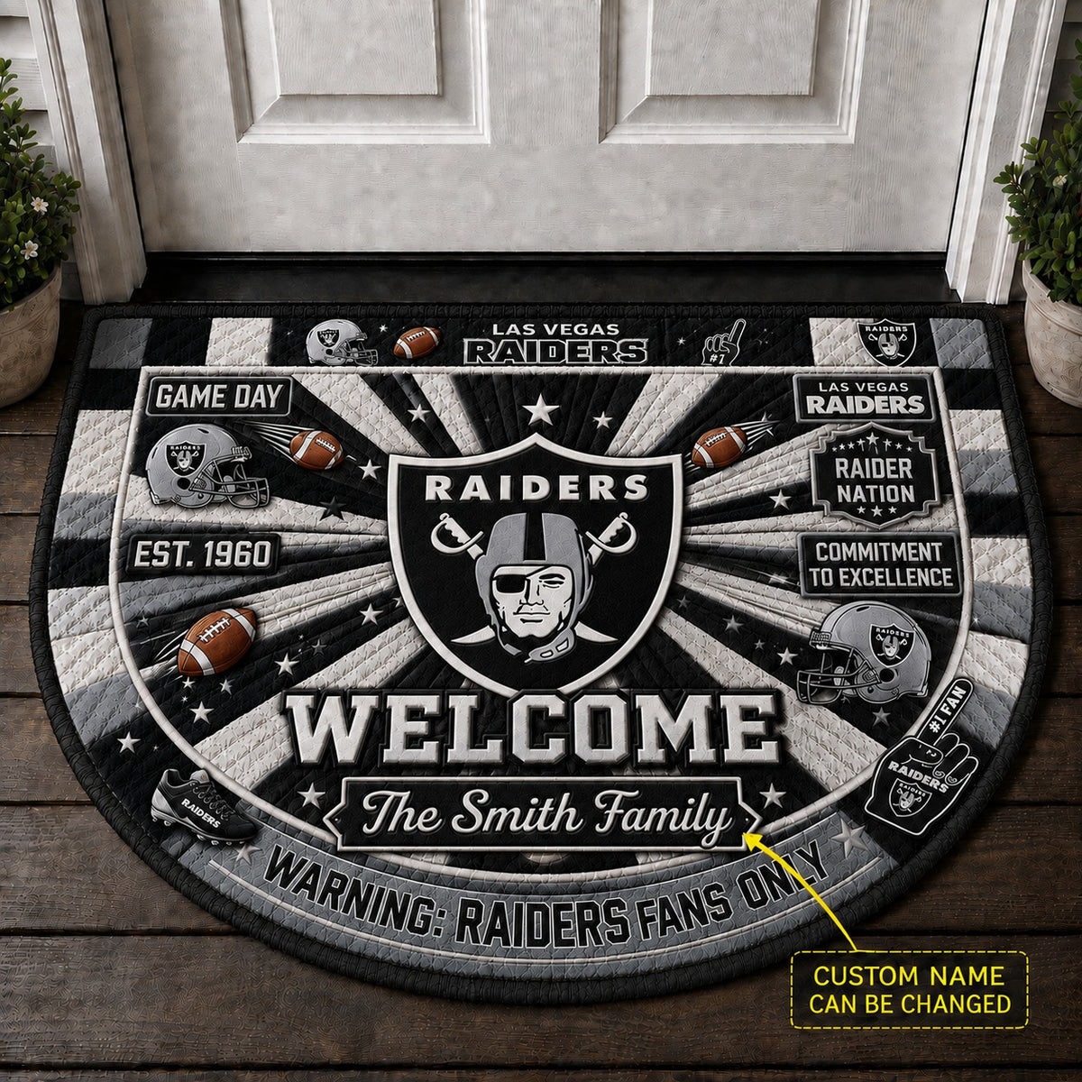 Official-Inspired Football Fan Custom Premium Welcome Mat – Personalized Doormat