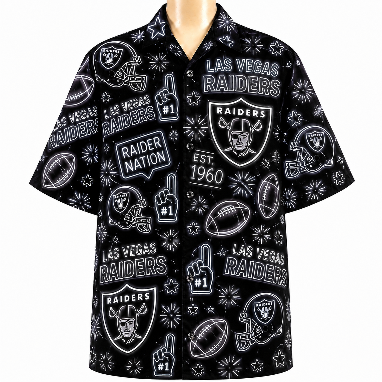 All Football Teams Neon Vibe Summer Button-Up Unisex Hawaiian Shirt For Men and Women