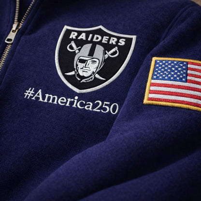 Football Logo America 250 Anniversary Embroidered Logo Premium Quarter Zip Sweatshirt, Inspired Quarter Zip Sweater