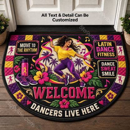 Latin Dance Fitness Personalized Half Round Mat | 5To9Vibe