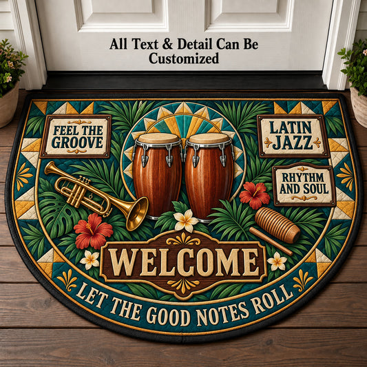 Latin Jazz Personalized Half Round Mat | 5To9Vibe