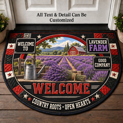 Lavender Farm Personalized Half Round Mat | 5To9Vibe