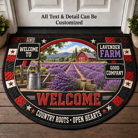 Lavender Farm Personalized Half Round Mat | 5To9Vibe
