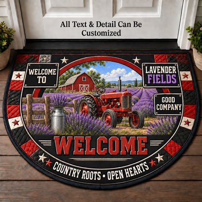 Lavender Fields Personalized Half Round Mat | 5To9Vibe