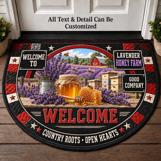 Lavender Honey Farm Personalized Half Round Mat | 5To9Vibe