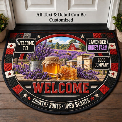 Lavender Honey Farm Personalized Half Round Mat | 5To9Vibe
