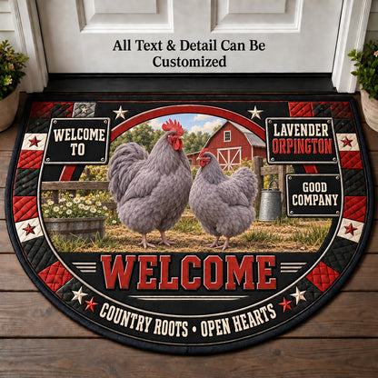 Lavender Orpington Personalized Half Round Mat | 5To9Vibe