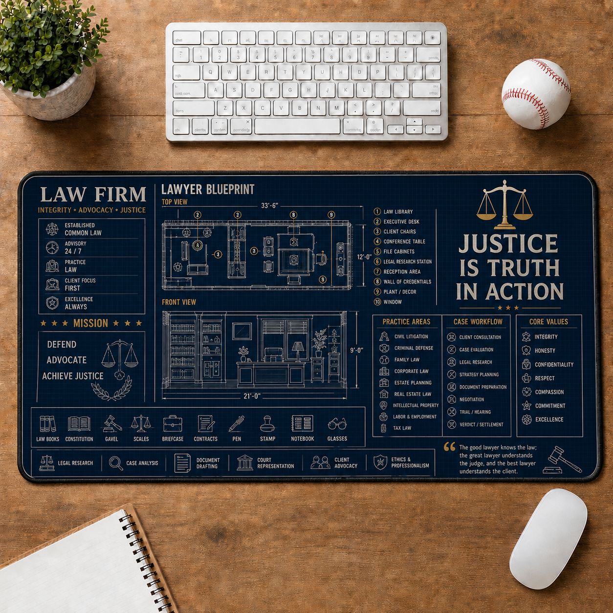 U.S. Air Force Blueprint Large Desk Mat - Fighter Jet Anatomy Plus Size Mouse Pad - 5to9vibe