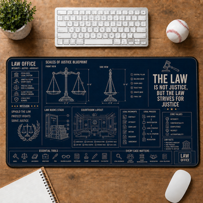 Accountant Blueprint Large Desk Mat - Financial Spreadsheets & Calculator Plus Size Mouse Pad - 5to9vibe