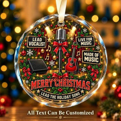Lead Vocalist Personalized Glass Ornament | 5To9Vibe