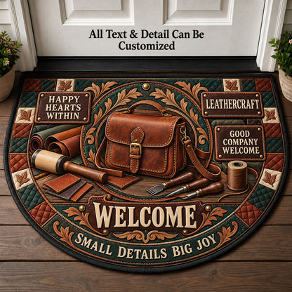 Leathercraft Personalized Half Round Mat | 5To9Vibe