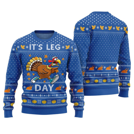 Leg Day Thanksgiving Sweaters For Adults Royal