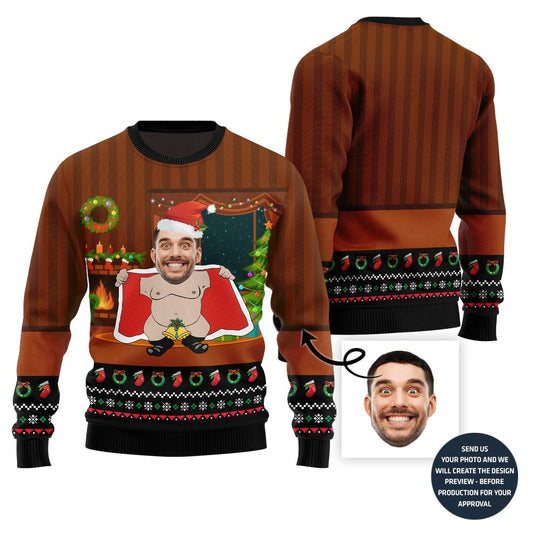 Legendary Custom Face Men Santa Ugly Christmas Sweater