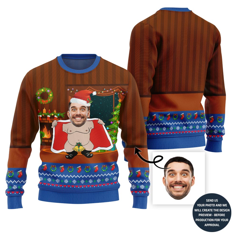 Legendary Custom Face Men Santa Ugly Christmas Sweater