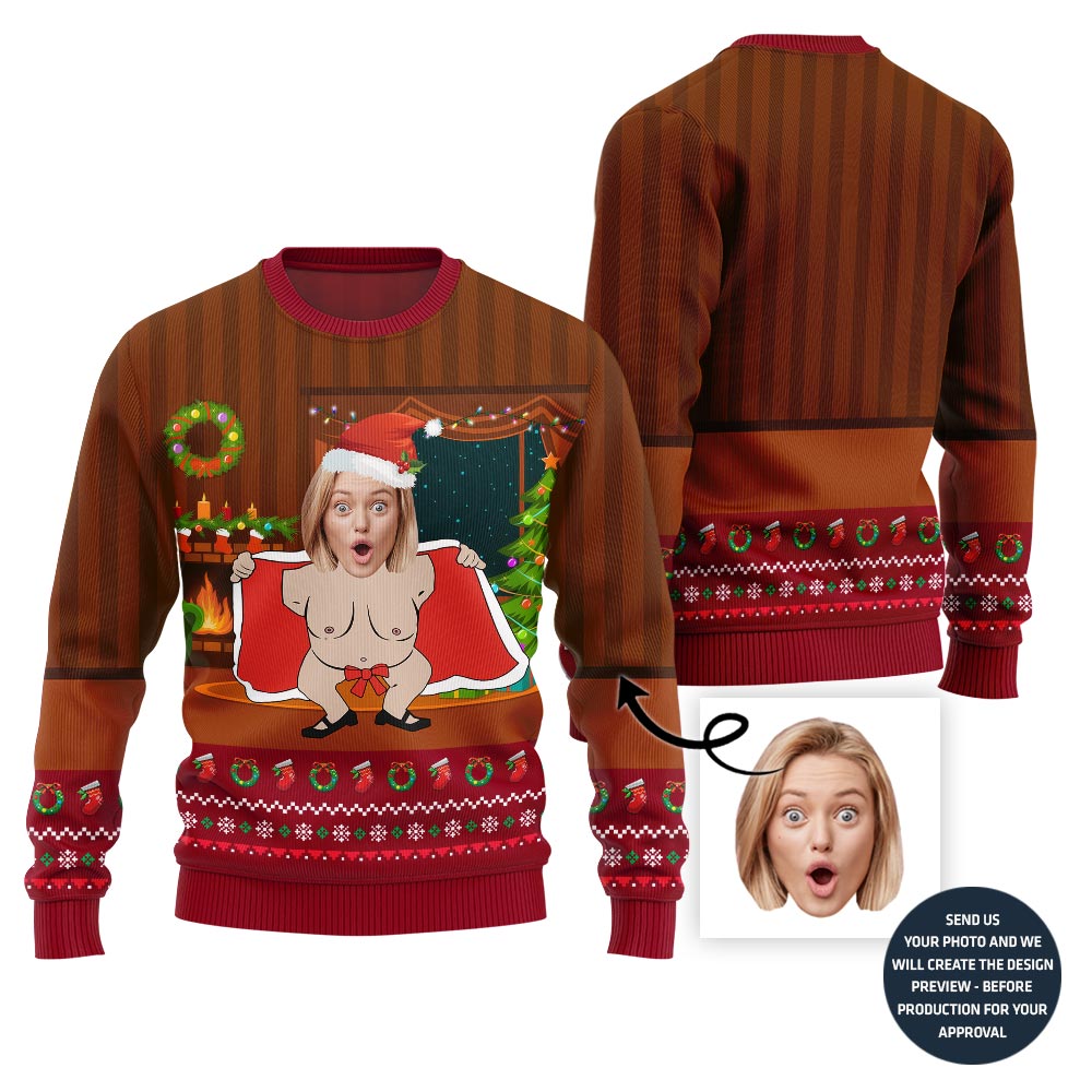 Legendary Custom Face Women Santa Ugly Christmas Sweater