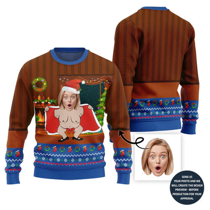 Legendary Custom Face Women Santa Ugly Christmas Sweater