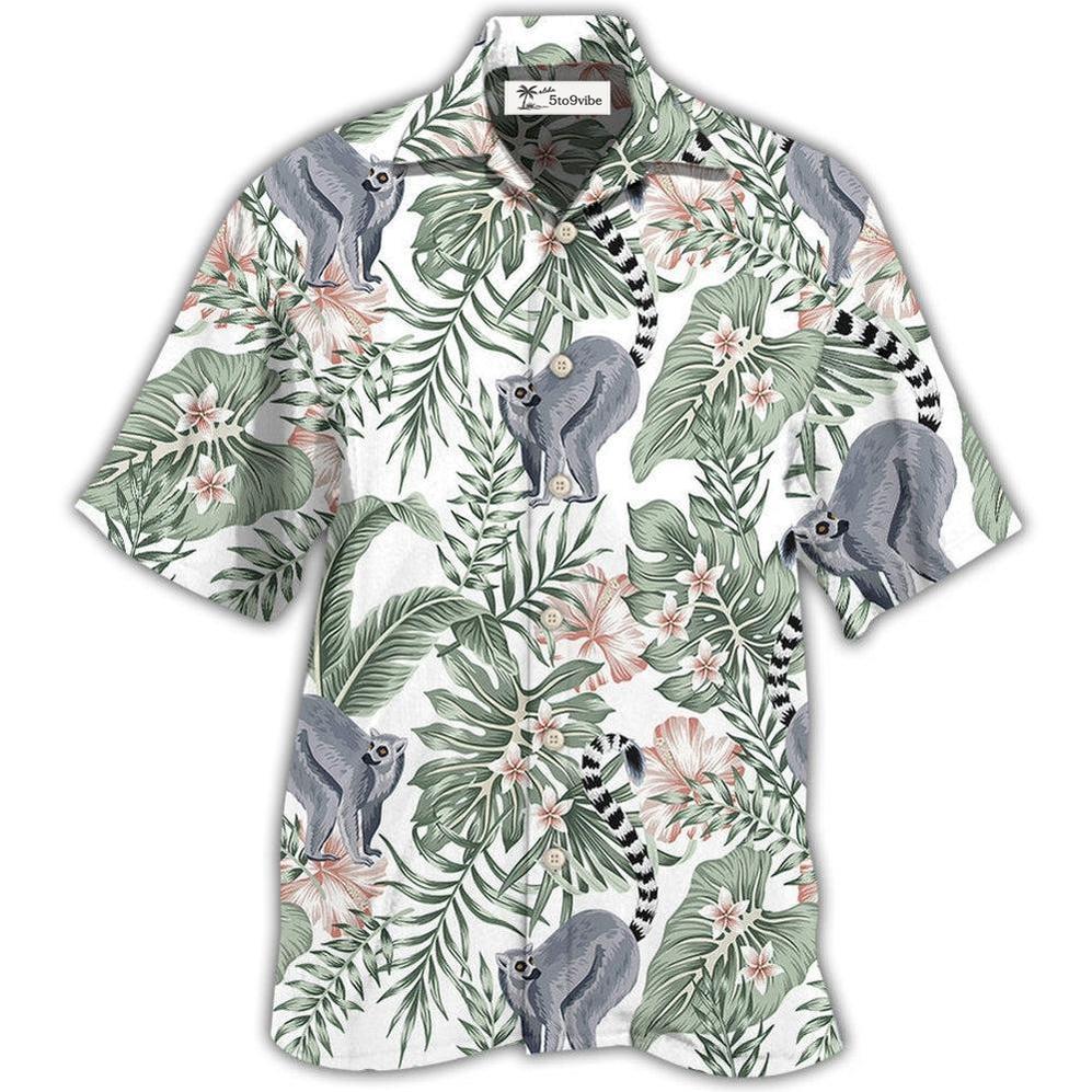 Hawaiian Shirt / Adults / S Lemur And Tropical Leaf - Hawaiian Shirt 
