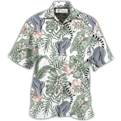 Hawaiian Shirt / Adults / S Lemur And Tropical Leaf - Hawaiian Shirt 
