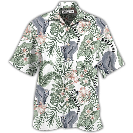 Hawaiian Shirt / Adults / S Lemur And Tropical Leaf - Hawaiian Shirt 
