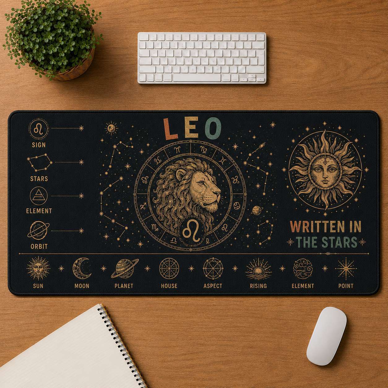 Capricorn Hippie Desk Mat Mouse Pad | 5To9Vibe - Leo style