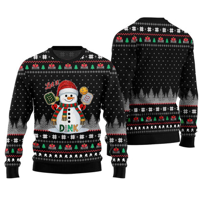 Let It Dink Pickleball Ugly Christmas Sweater