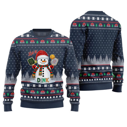 Let It Dink Pickleball Ugly Christmas Sweater