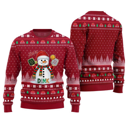 Let It Dink Pickleball Ugly Christmas Sweater